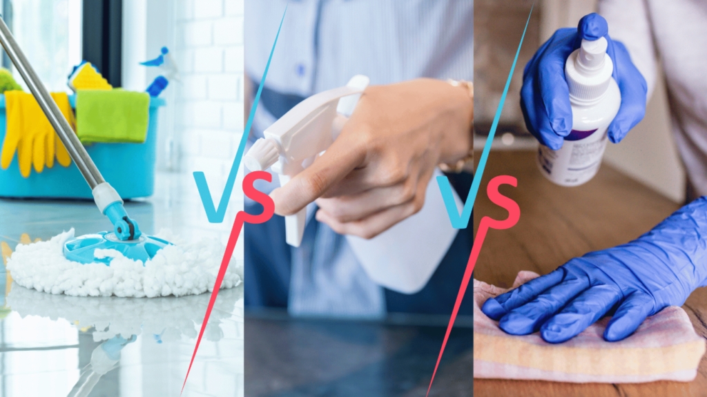 الفرق بين خدمات التنظيف والتطهير
